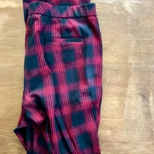 J. Jill Red and Black Plaid Leggings